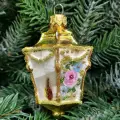 Irena-Co елочная игрушка, стекло Фонарик версаль малый (7,5х5,5х5,5см)