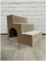 Лестница для собак из ДСП + ковролин. С уютным домиком (55*44*46)