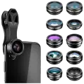 APEXEL 10 в 1 комплект объектива камеры телефона с 0,63X широкоугольным + 15X макро