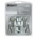 Болты-секретки McGard 37000SL M14x1.5 длина стержня резьбовой части L31mm, общаяя длина 53,6mm, ключ S19mm, конус, 4 болта 2 ключа, вращающееся кольцо, хром