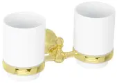 Стакан двойной настенный, керамика/золото GIALETTA