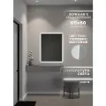 Зеркало с подсветкой в алюминиевой раме настенное ONE MARKET 80х60 см. Свет: Нейтральный Белый 6000К. Серебро