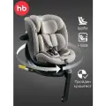 Автокресло детское поворотное на 360, Kidster Happy Baby 0-12 лет, группа 0+/1/2/3, крепление isofix, бежево-серый