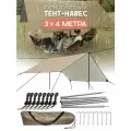 Тент походный для туристов 3*4 м со стойками, хаки