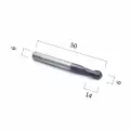 Фреза DJTOL AS2QX06 двухзаходная сферическая с покрытием AlTiN по стали, цветным металлам алюминий, латунь, медь, бронза