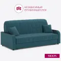 Диван-кровать раскладной, аккордеон MOON FAMILY 044, синий велюр, 183х104х90 см, спальное место 160х200 см, независимый пружинный блок (арт Z000021)