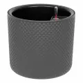 Кашпо Idea 13,5 литров со вставкой и автополивом Фасет 28 см х 25,5 см, цвет графит 1шт