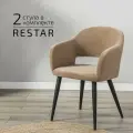 Стулья для кухни премиум комплект 2 шт, стул кухонный Oscar бежевый + черные ножки