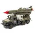 Машина металлическая ТехноПарк урал 4320 с ракетной установкой , свет-звук, 14 см