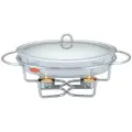 Мармит овальный Peterhof РН-16103 3л из жаропрочного стекла и нержавеющей стали с подогревом