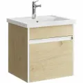 Подвесная тумба Aqwella 50 см с одним ящиком в цвете дуб давос, (раковина приобретается отдельно, артикул 4630055557578)