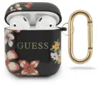Чехол Guess для Airpods 1/2 TPU case with ring Flower N.4 Black