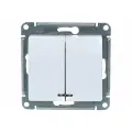 Systeme Electric GLOSSA двухклавишный выключатель с подсветкой белый 10A GSL000153