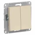 Переключатель двухклавишный бежевый сх.6, 10АХ, механизм Schneider Electric AtlasDesign
