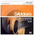 Струны для акустической гитары D'Addario Bronze 80-20 EJ10, набор из 3 упаковок 10-47