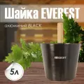 Шайка для бани EVEREST 5 литров, алюминий BLACK с деревянной ручкой