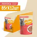 Влажный корм Мнямс Кусочки в соусе с лососем для стерилизованных кошек, 12 шт х 85 гр