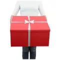 Коробка подарочная 500х500х245мм. - Красная квадратная - Эстетис