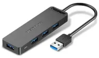 Концентратор Vention OTG USB 3.0 на 4 порта Черный - 0.15м.