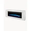 Камин электрический Лайн WI-FI белый с очагом Премьер 45, эффект звука потрескивания дров и живого пламени, с обогревом