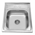 Мойка кухонная накладная из нержавеющей стали 50x60 см, прямоугольная SINKLIGHT 5060 ECO 0.6/160 1P, полированная