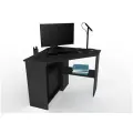 Стол письменный для школьника, компьютерный, угловой с полками Corner 900 Черный, 90*90 см.