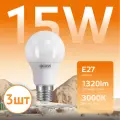 Светодиодная лампа Gauss Elementary 15W эквивалент 120W 3000K 1320Лм E27 груша (комплект из 3 шт)