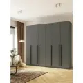 Шкаф для одежды 6-ти дверный, Принцесса Мелания, Графит, 2200х2400х520 мм