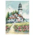 Dimensions набор для вышивания Живописный маяк,65057, зеленый, 18 х 13 см