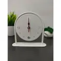 Часы настольные НОВИНКА! металл, открытая стрелка, корпус белый матовый в комплекте батарейка ААКлассика Рубин 1816-001 (10)
