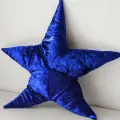 Подушка декоративная звезда из бархата, ручной работы, синий