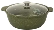 Кастрюля-жаровня Kukmara 4л со стеклянной крышкой Trendy style malachite (ж41tsml)