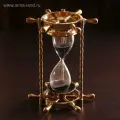 Песочные часы Штурвал латунь, стекло (5 мин) 16х14х20 см