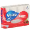 Туалетная бумага Veiro, Luxx, Малина, 3 слоя, 12 шт, 17 м, с втулкой