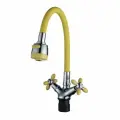Смеситель Эверест (Everest) для кухни с гибким изливом B57-071B желтый/хром