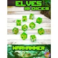 Elves Дайсы Игральные кубики для настольных игр и варгеймов (Warhammer Dice Set) 10 D6 15мм.