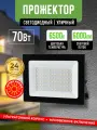 Прожектор светодиодный уличный 70Вт 6500К IP65 Черный корпус / Фонарь уличный