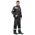 Костюм Полином: куртка короткая, полукомбинезон, темно-серый со светло-серым, черным, красным р. 56-58/170-176 / Костюм рабочий мужской / Костюм мужской