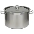 Кастрюля из нержавеющей стали 15,0л тройное дно металлическая крышка d-31см h-21см индукция