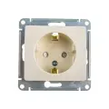 Розетка с заземлением, со шторками, бежевая, Schneider Electric Glossa (комплект 10шт)