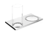 Стакан с мыльницей Keuco Edition 400, настенный, хрусталь, хром 11556 019000