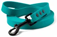 Поводок из биотана 1 м, ширина 20 мм, Woofy Iron, прорезиненный, водостойкий, бирюзовый