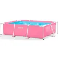 Бассейн каркасный прямоугольный INTEX Rectangular Frame PINK 28266, 220x150х60 см, 1662 л, розовый