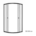 Душевое ограждение Homsly, черное, полукруглое 90*90 см, коллекция Basic, 4H-007-BR90-BSC