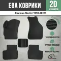 EVA (EВА, ЭВА) коврики в салон автомобиля Дэу Матиз / Daewoo Matiz (1998-2015) черные / зеленый кант