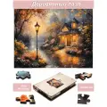 Пазл деревянный для взрослых Алма премиум 1000 деталей. Сказочные домики. Очарование дождливого вечера.