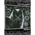 Алмазная мозаика Белоснежка Кот и одуванчики / Набор алмазной мозаики 30х40 см / На подрамнике / Полная выкладка / Животные / Кошки