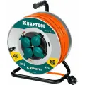 Силовой удлинитель на стальной катушке EXPERT KRAFTOOL ПВС 3х2.5 50м 4000Вт IP44, (55089-50)