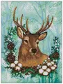 Алмазная (кристальная) мозаика на холсте фрея ALVK-93 Праздничный олень 30 х 40 см