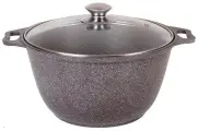 Кастрюля с крышкой 3 л. D - 25 см.  Kukmara , казан для плова , алюминий с мраморным покрытием